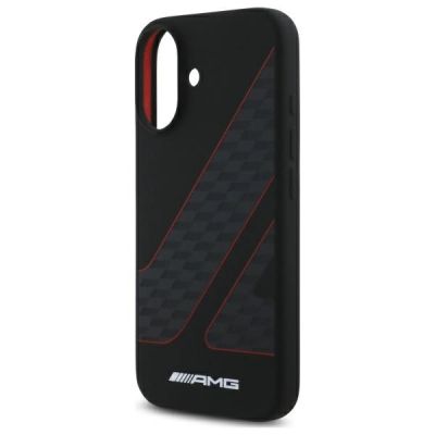 6. AMG Checkered Flag Pattern MagSafe iPhone 16 Case - Black