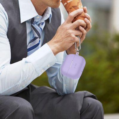 8. Tech-Protect Silicone Hook Case for Samsung Galaxy Buds 3 / 3 FE / 3 Pro - Purple