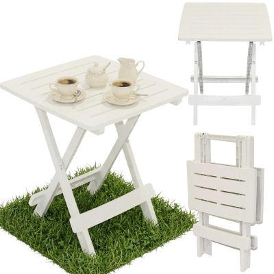 5. FOLDING PLASTIC GARDEN TABLE 44x44x50CM WHITE