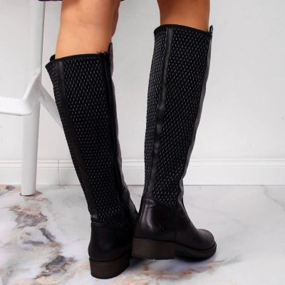 30. Rieker W Z9591-00 black leather boots 