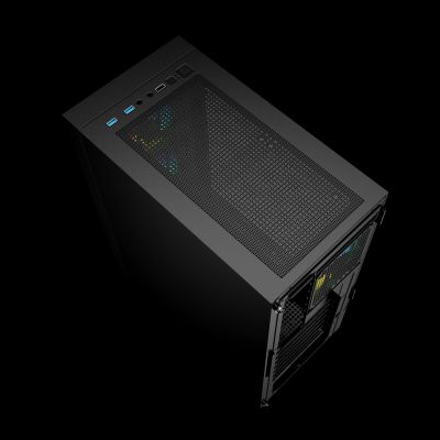 6. GEMBIRD FORNAX 4000 MIDI-TOWER CASE (2X USB 3.0, 1X USB 2.0, HD AUDIO, GLASS SIDE PANEL, ARGB BACKLIGHT) BLACK