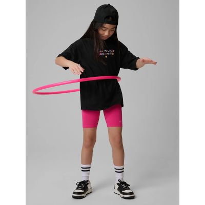 3. Girls' loose T-shirt with print 4F 4FJRSS26TTSHF4137-20S