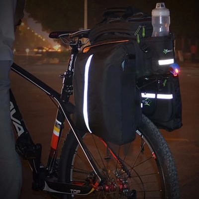 4. Rockbros A6-03BK bicycle bag for trunk 35 l with fold-out pockets - black