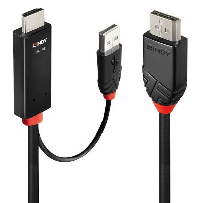 Lindy 41500 Cable Adapter 3m HDMI + USB Type-A DisplayPort Black