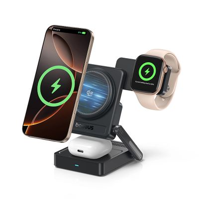 5. Baseus PicoGo AF21 3in1 Qi2.2 35W Wireless Charger with 45W EU Power Adapter and 1m USB-C Cable - Black