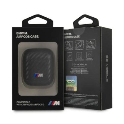3. BMW PU Carbon M Collection Case for AirPods 1/2 Cover - Black