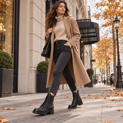 8. Vinceza 86444 Women’s Black Leather Ankle Boots