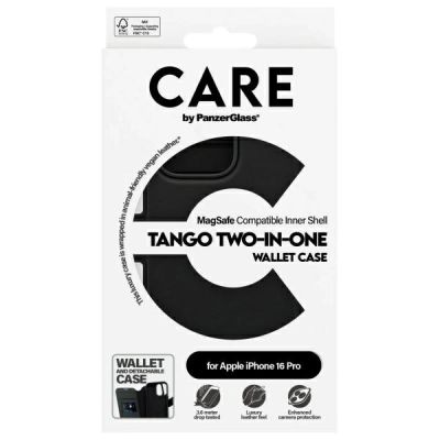 4. CARE by PanzerGlass Feature Tango 2in1 Wallet MagSafe Case for iPhone 16 Pro - Black