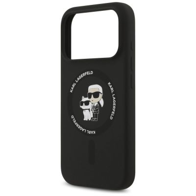 6. Karl Lagerfeld Silicone Karl&Choupette Ring MagSafe Case for iPhone 17 Pro Max - Black