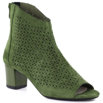 Women's open-toe green ankle boots M.Daszyński MR1954-23