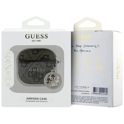 3. Guess 4G Strass Charm Case for AirPods 4 - Brown
