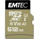 3. Emtec ECMSDM512GXC10SP 512GB MicroSDXC UHS-I Class 10 Flash Memory