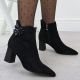7. Women's leather ankle boots with a decorative heel S.Barski 52-686