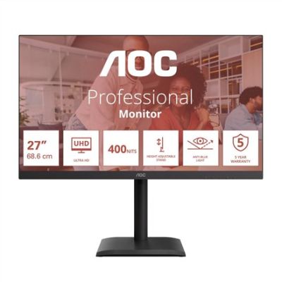 24. AOC E4 U27E4CV Computer Monitor 68.6 cm (27") 3840 x 2160 px 4K Ultra HD LED Black