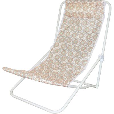 3. FOLDABLE BEACH CHAIR WITH HEADREST, ORANGE