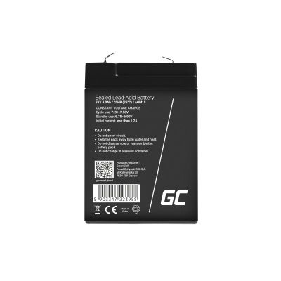 2. GREEN CELL GEL BATTERY AGM15 6V 4AH