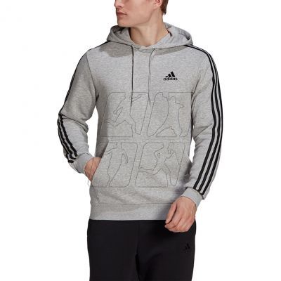 2. Adidas Essentials Fleece 3-Stripes Hoodie M GK9084