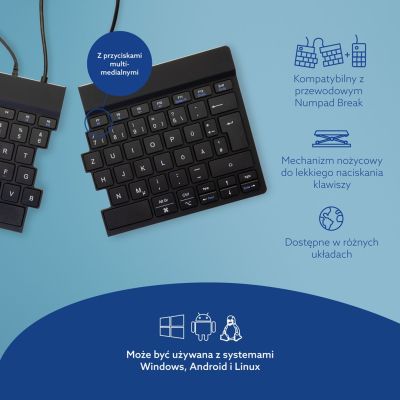 8. R-Go Tools Ergonomic R-Go Split Break v2 Keyboard with Break Software, QWERTZ_DE, Wired, Black