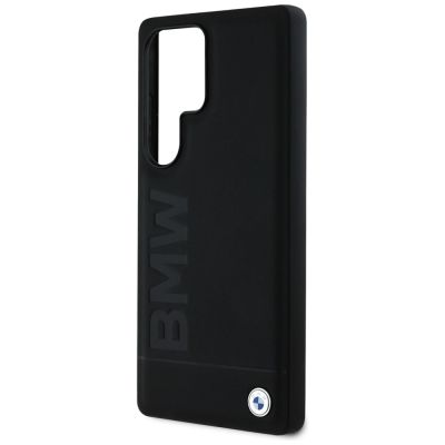 6. BMW Leather Big Wordmark Case for Samsung Galaxy S25 Ultra - Black