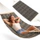 7. GARDEN HAMMOCK FOR 1 PERSON 200X100CM WITH SPREADER BAR ETHNO BLACK AND WHITE