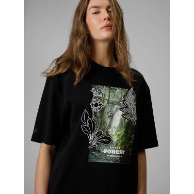 4. Women's loose T-shirt with print 4F 4FRSS26TTSHF3706-20S