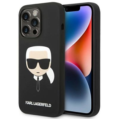 Karl Lagerfeld Silicone Karl`s Head Case for iPhone 14 Pro Max - Black