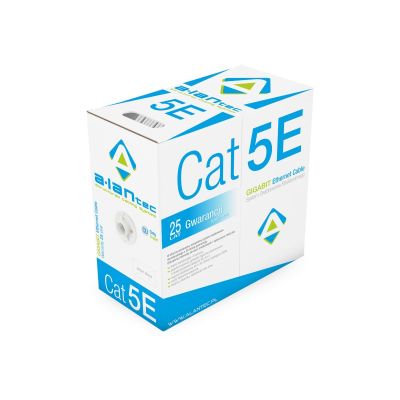 U/UTP category 5e cable, data communication, LSOH, Dca 4x2x24 AWG, 1Gb/s, 250 MHz, 25-year warranty, INTERTEK ETL certified, gray, 305m - ALANTEC