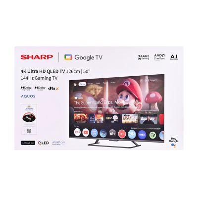 12. SHARP 55HR7265E QLED 55" 4K Ultra HD Google TV Dolby Digital Plus DVB-T2 Black