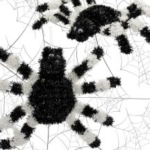DECORATIVE FIGURE SPIDER HALLOWEEN WHITE