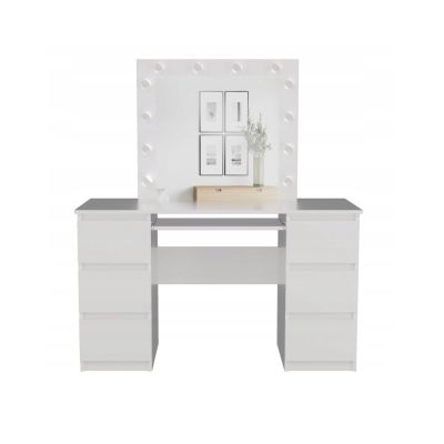 2. KUBA DESK SET, MATTE WHITE + MARINA MIRROR