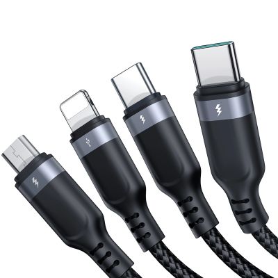 3. Joyroom Multi-Use Series S-A18 4in1 USB-A - USB-C / USB-C / Lightning / micro USB cable 1.2m - black