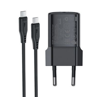 5. Acefast A118 30W GaN USB-C Wall Charger with USB-C - USB-C Cable 1.2m - Black