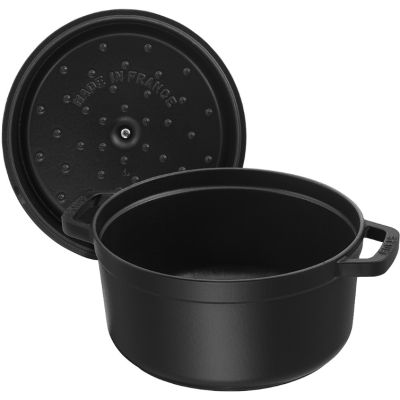 6. STAUB 40500-281-0 round cast iron pot - black 6.7 ltr