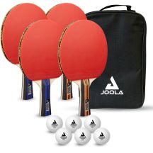 JOOLA FAMILY TABLE TENNIS SET 4 COMPETITION RACKETS 6 ADVANCED BALLS