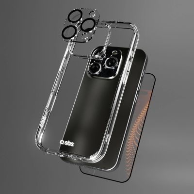 7. SBS set with D3O technology for iPhone 16 Pro Max - case + glass screen and camera protector - transparent