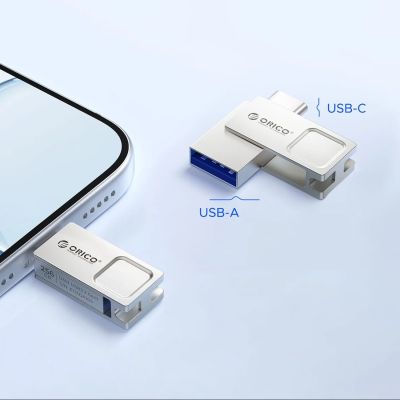 4. Orico U301 128GB USB-A USB-C USB 3.2 Gen 1 Pendrive - Silver