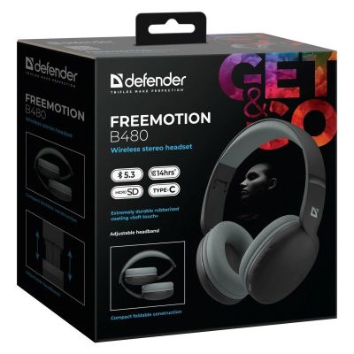 9. Defender Bluetooth Freemotion Over-Ear Headphones B480 Black 63480