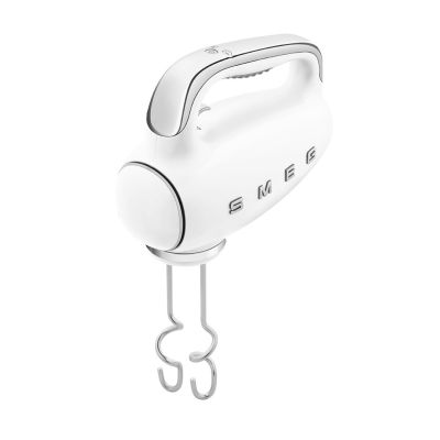 9. Smeg HMF01WHEU hand mixer in cream with a retro 1950s style.