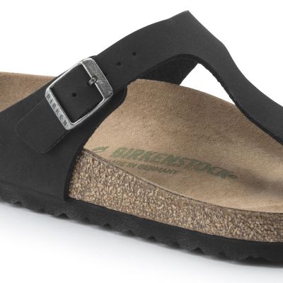 4. Birkenstock Gizeh Birko-Flor Women's Narrow Black Flip-Flops for Narrow Feet, Vegan Black (1020487)