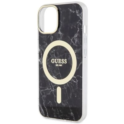 6. Guess GUHMP14SPCUMAK iPhone 14 6.1" black/black hardcase Marble MagSafe