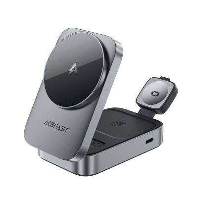2. Acefast E22 3-in-1 Wireless Inductive Charging Station, MagSafe Compatible - Gray