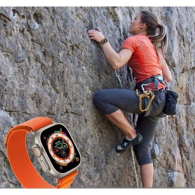 5. Tech-Protect Nylon Pro Strap for Apple Watch 4 / 5 / 6 / 7 / 8 / 9 / SE / Ultra 1 / 2 (42/44/45/49 mm) - Orange