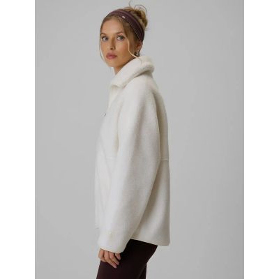 3. Women's loose sherpa fleece with stand-up collar 4F 4FWAW26TFLEF463-11S