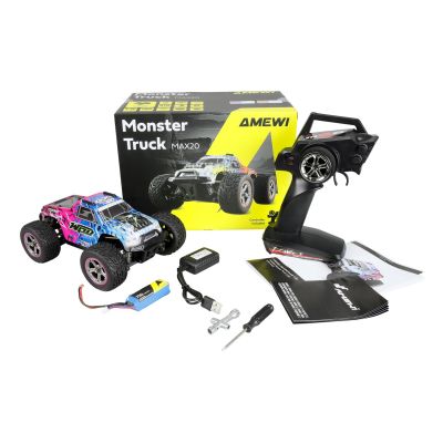 2. Amewi Hyper Go MAX20 Monster Truck Li-Po 750mAh Blue/Pink
