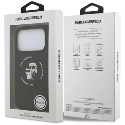 8. Karl Lagerfeld Silicone Karl&Choupette Ring MagSafe Case for iPhone 18 Pro Max / iPhone 17 Pro Max - Black