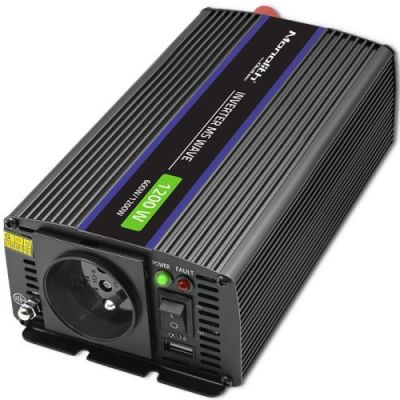 11. QOLTEC VOLTAGE CONVERTER MONOLITH 1200 MS WAVE | 12V TO 230V | 600/1200W | USB