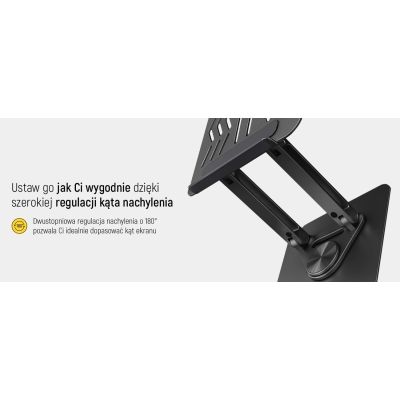 26. Wozinsky WRS-CPY84SB 360 Aluminum Laptop and Tablet Stand + Free Smartphone Stand - Black