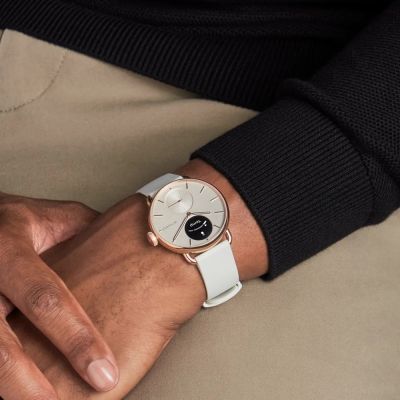 6. Withings ScanWatch 2 Hybrid Watch - Stainless Steel - Hybrid Smartwatch with Strap - Fluoroelastomer - Wrist Size: 146-211mm - Solid Color - Bluetooth - 34.6g - Sand