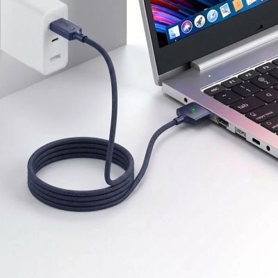 6. Tech-Protect MMC01 Ultraboost USB-C / USB-C MagSafe 3 140W 200cm Cable for MacBook - Navy Blue