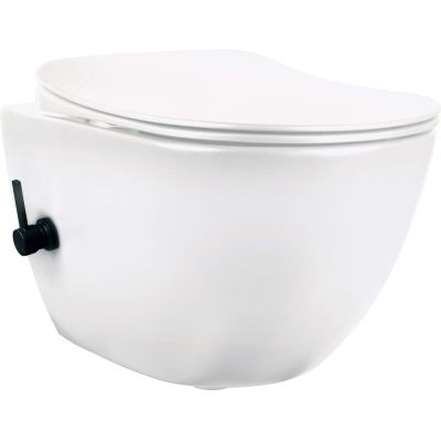 Toilet bowl with bidet function - with mixer tap